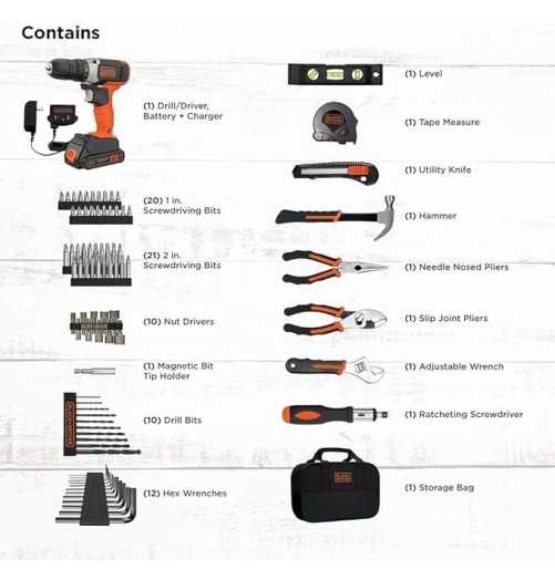ست پیچ گوشتی شارژی 68 تکه برند BLACK+DECKER