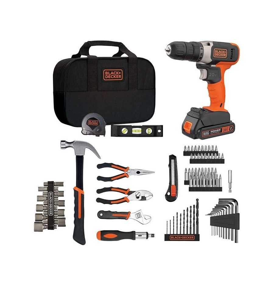 ست پیچ گوشتی شارژی 68 تکه برند BLACK+DECKER ست پیچ گوشتی شارژی 68 تکه برند BLACK+DECKER