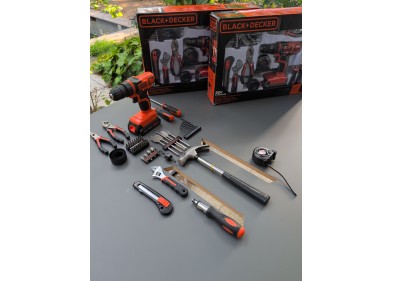 ست دریل و پیچ گوشتی شارژی 68 تکه برند BLACK+DECKER