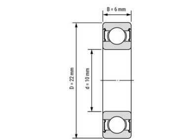 Stainless Steel Deep Groove Ball Bearing SS 6900 2RS / SS 61900 2RS 10x22x6mm
