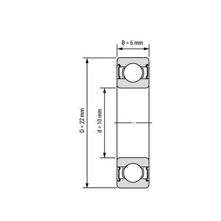 بلبرینگ شیار عمیق فولادی ضدزنگ SS 6900 2RS / SS 61900 2RS 10x22x6mm