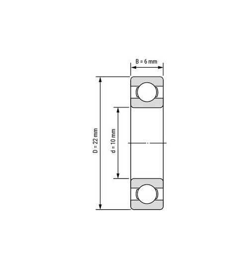بلبرینگ شیار عمیق فولادی ضدزنگ SS 6900 open / SS 61900 open oiled 10x22x6mm