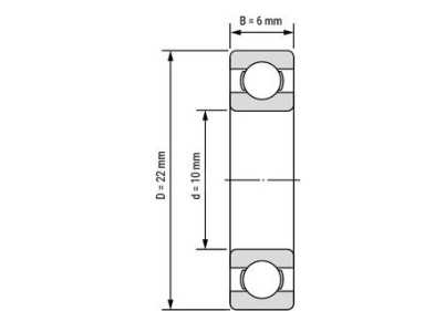 Stainless Steel Deep Groove Ball Bearing SS 6900 open / SS 61900 open dry 10x22x6mm
