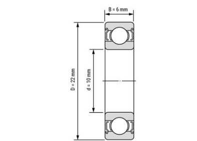 Stainless Steel Deep Groove Ball Bearing SS 6900 ZZ / SS 61900 ZZ 10x22x6mm