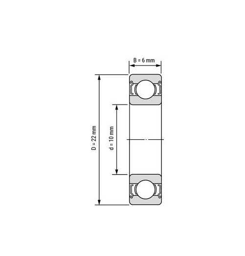 بلبرینگ شیار عمیق فولادی ضدزنگ SS 6900 ZZ / SS 61900 ZZ 10x22x6mm