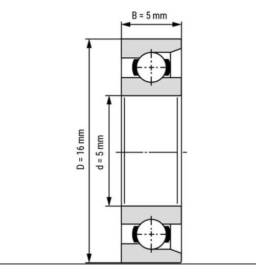 بلبرینگ کف گرد E5 / EN5 5x16x5 میلیمتر