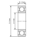 بلبرینگ مینیاتوری شیار عمیق 682 W1.5 open oiled 2x5x1.5 mm بلبرینگ مینیاتوری شیار عمیق 682 W1.5 open oiled 2x5x1.5 mm