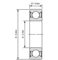 بلبرینگ مینیاتوری شیار عمیق 692 2RS 2x6x3 mm بلبرینگ مینیاتوری شیار عمیق 692 2RS 2x6x3 mm
