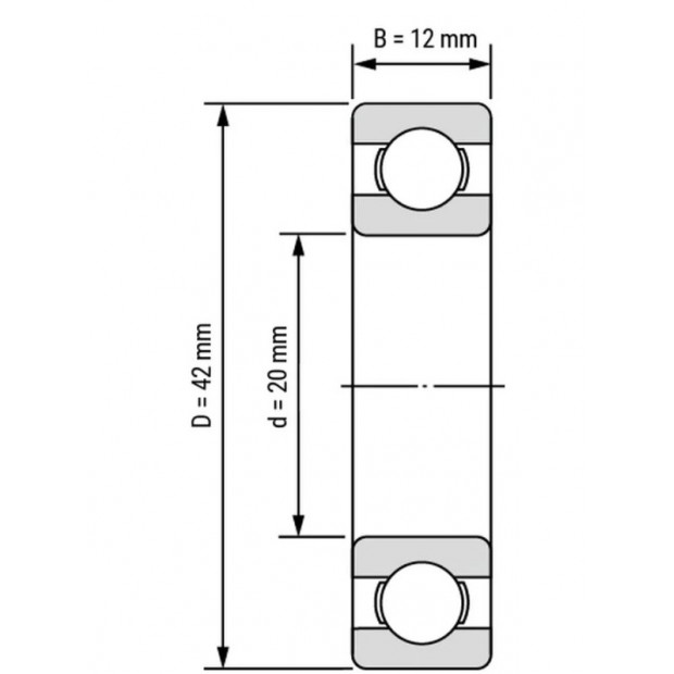 بلبرینگ کامل سرامیکی شیارعمیق CE6004-Si3N4-PEEK open 20x42x12 mm